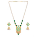 Generic Women's Rose Gold Plated Alloy Necklace &amp; Earings Set (Green)