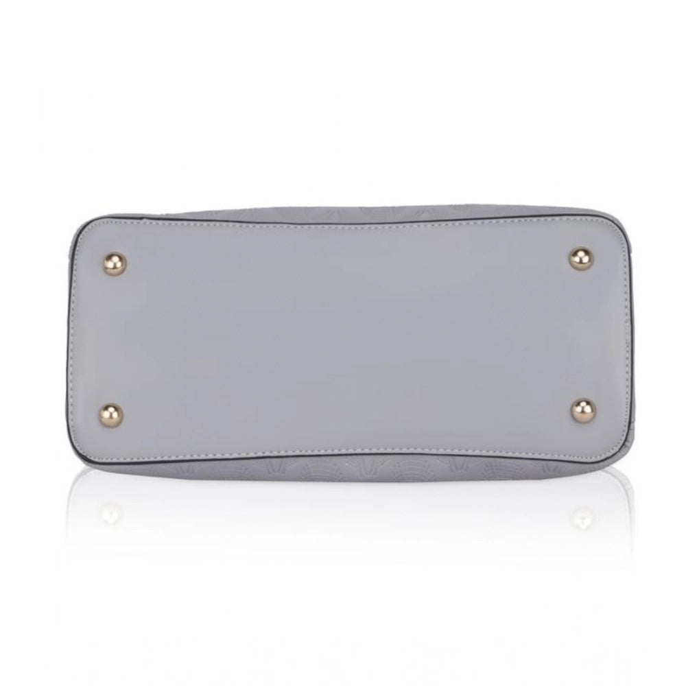 Generic Women's Faux Leather Printed Adjustable Long Belt Handbag (Grey)