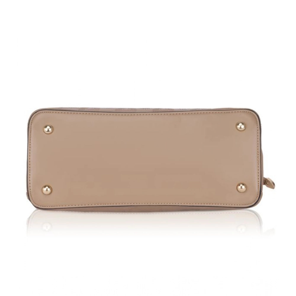 Generic Women's Faux Leather Printed Adjustable Long Belt Handbag (Khaki)