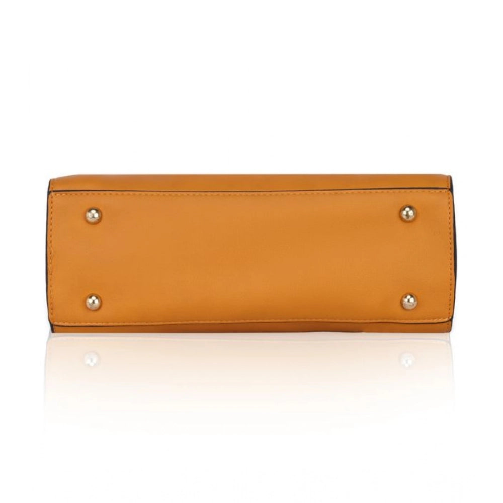 Generic Women's Faux Leather Solid Handbag (Yellow)